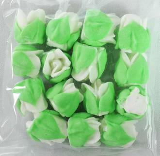 Icing White Roses Buds 15mm, Pkt 15